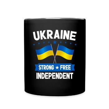 Ukraine - Tasse einfarbig - Schwarz - Vorne