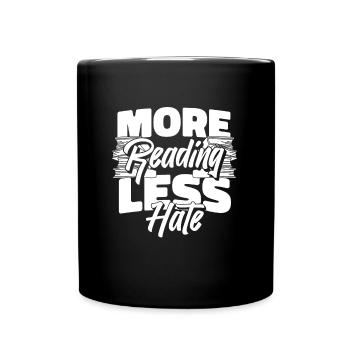 Buch Leseratte Bücherwurm Buchfee - Tasse einfarbig - Schwarz - Vorne