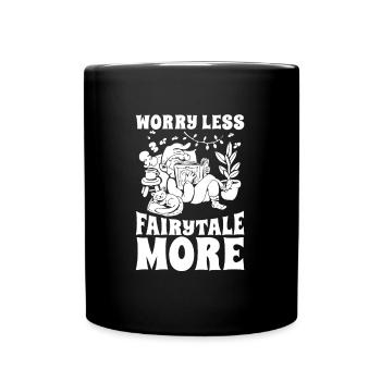 Buch Leseratte Bücherwurm Buchfee - Tasse einfarbig - Schwarz - Vorne