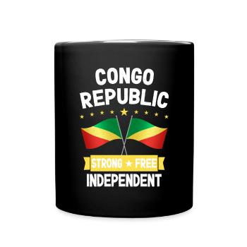 Kongo Republik - Tasse einfarbig - Schwarz - Vorne
