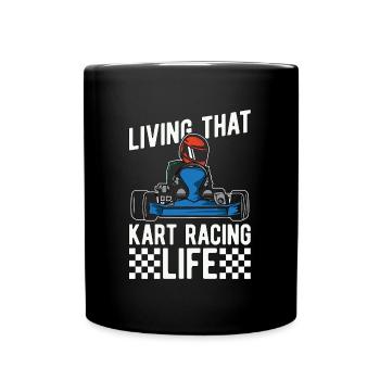 Kart Racing Vivre ce Kart Motorsport Kart Racer - Mug uni - noir - Devant