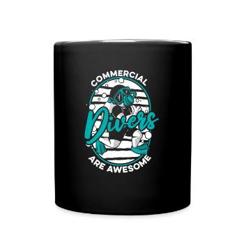 Diving Diver Commercial Diving - Full Colour Mug - black - Front