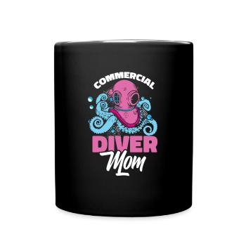 Plongeuse Mère Plongée Commerciale - Mug uni - noir - Devant