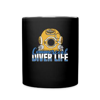 Diving Diver Commercial Diving - Full Colour Mug - black - Front