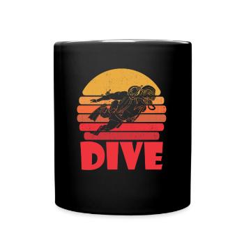 Diving Diver Commercial Diving - Full Colour Mug - black - Front