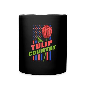 Tulpen US Flagge Tulpen - Tasse einfarbig - Schwarz - Vorne