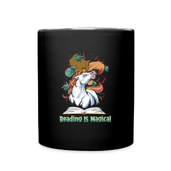 Book Bookworm Bookworm Magic Book Fairy - Full Colour Mug - black - Front