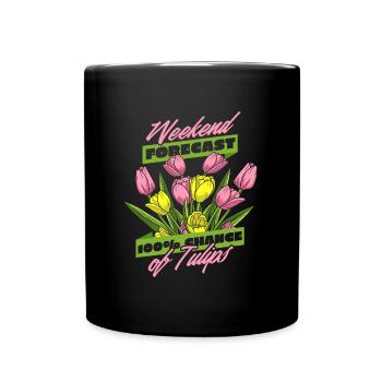 Tulpen Lustig Tulpen - Tasse einfarbig - Schwarz - Vorne
