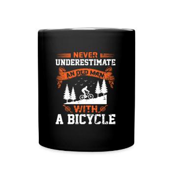 Fahrrad | Alter Mann Spruch - Tasse einfarbig - Schwarz - Vorne