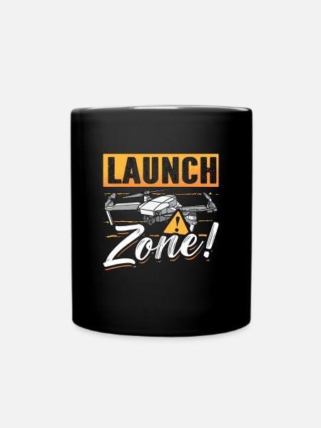 Drone Racing Zone de lancement Machine de course de drones - Mug uni - noir