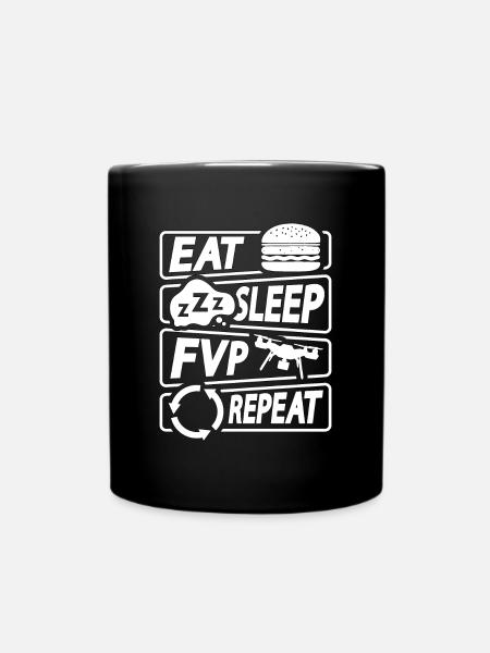 Drone Racing Eat Sleep Fpv Repeat Race Multicopter - Mug uni - noir