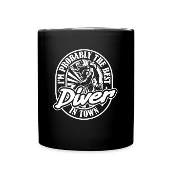 Diving Diver - Full Colour Mug - black - Front