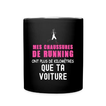 Course A Pied Femme Cadeau Citation Humour - Mug uni - noir - Devant