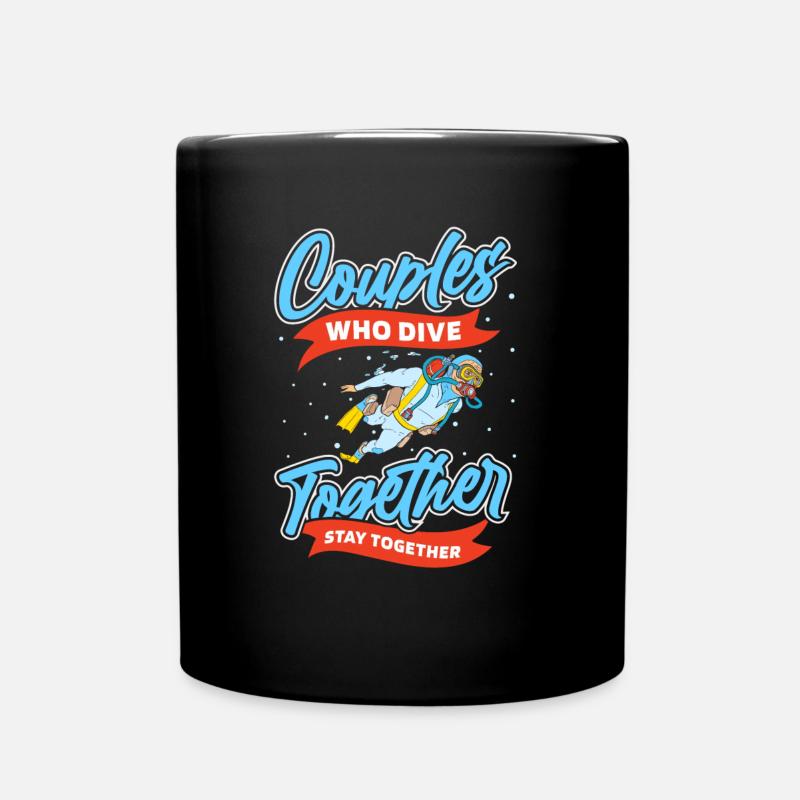 Tauchen Taucher Paar - Tasse einfarbig - Schwarz