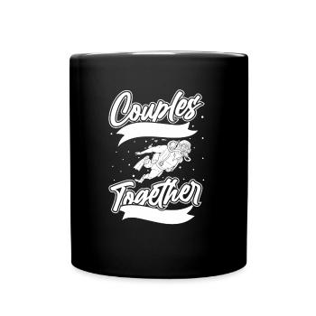 Couple de plongeurs - Mug uni - noir - Devant