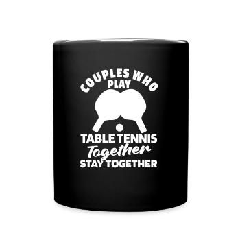 Tischtennis Pingpong Paar - Tasse einfarbig - Schwarz - Vorne
