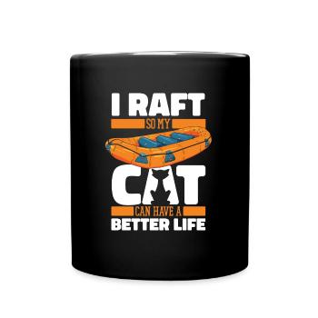 Rafting Cat - Full Colour Mug - black - Front