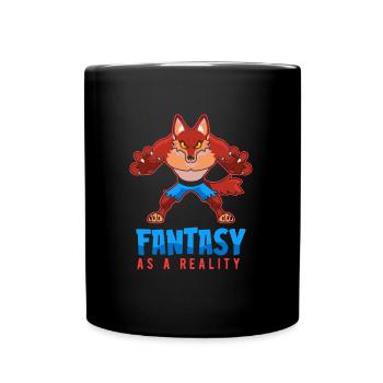 Furry Fandom Fursuits Fantasy - Full Colour Mug - black - Front