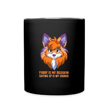 Furry Fandom Fursuits Cute - Full Colour Mug - black - Front