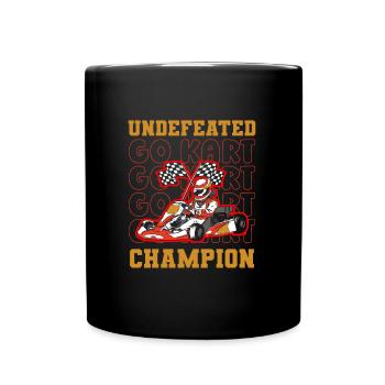 Go Kart Kartfahren Kartfahrer Champion - Tasse einfarbig - Schwarz - Vorne