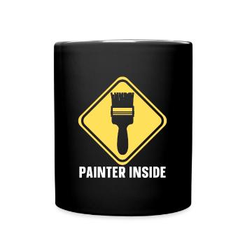Peintre à l’intérieur de l’artisanat peinture peinture au pinceau - Mug uni - noir - Devant