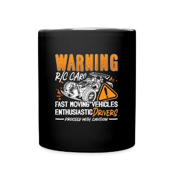 RC Model Racing Warning R/C Cars Fast Model Maker - Full Colour Mug - black - Front