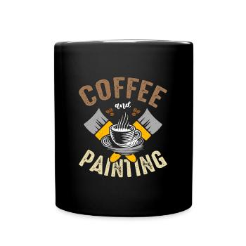 Peintre Café Et Peinture Artisans Pinceau - Mug uni - noir - Devant