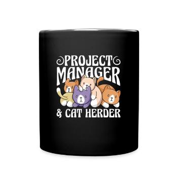 Project Manager & Cat Herder Management Project - Full Colour Mug - black - Front
