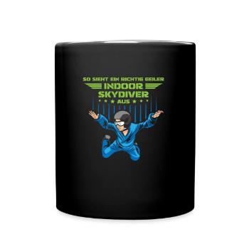 Parachutisme intérieur frais Indoor Fallschirmspringen - Mug uni - noir - Devant