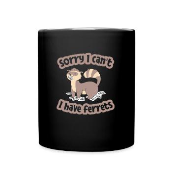 Frettchen Iltis Lustig - Tasse einfarbig - Schwarz - Vorne