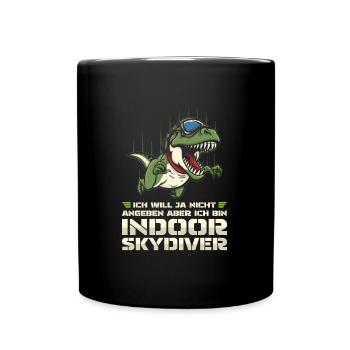 Indoor Skydiving T Rex - Tasse einfarbig - Schwarz - Vorne