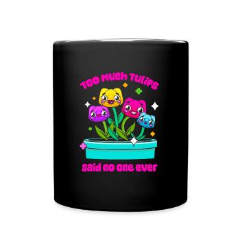 Tulpen Niedlich - Tasse einfarbig - Schwarz - Vorne