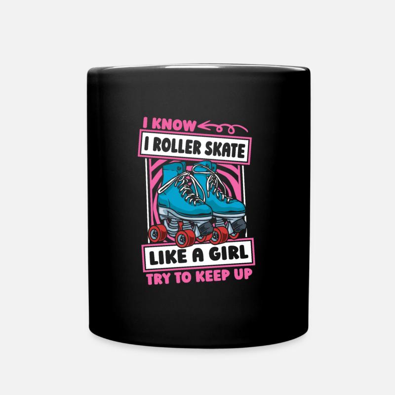 Rollschuhe Rollschuhlaufen - Tasse einfarbig - Schwarz