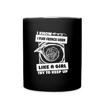 Hornist French Horn - Tasse einfarbig - Schwarz - Vorne
