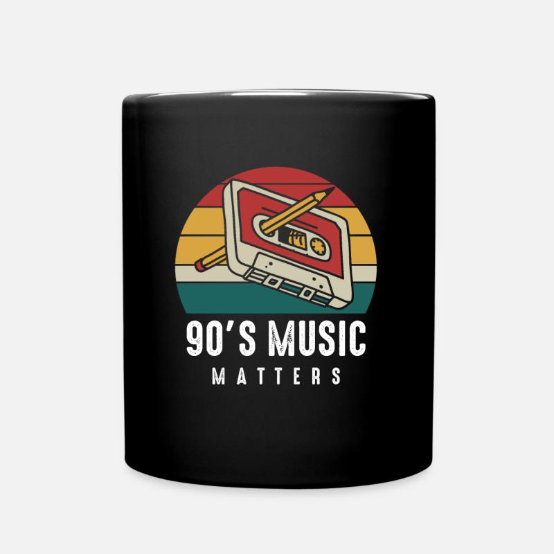 Nineties Music - Cassette avec crayon - Mug uni - noir