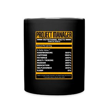 Le gestionnaire de projet Nutrition Facts Loves Management - Mug uni - noir - Devant