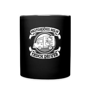 Cow Milk Driver Milk Truck - Full Colour Mug - black - Front