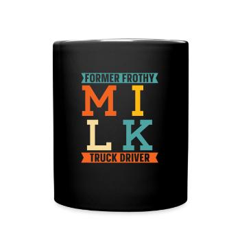 Camion del latte di latte di mucca - Tazza monocolore - nero - Fronte