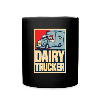 Camion de lait de vache Chauffeur de lait - Mug uni - noir - Devant