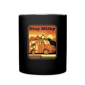 Cow Milk Milky Milk Truck - Full Colour Mug - black - Front