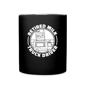 Retired Cow Milk Milk Wagon - Full Colour Mug - black - Front
