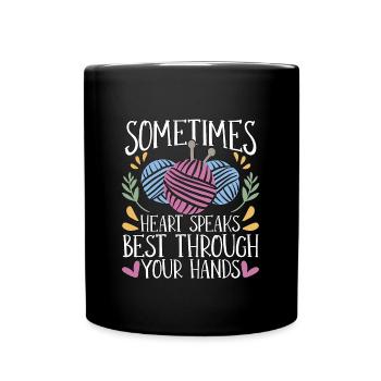 Crocheter parfois votre cœur parler travaux d’aiguille - Mug uni - noir - Devant