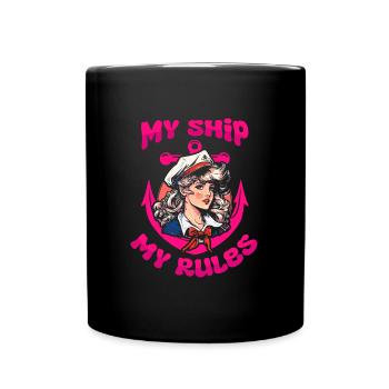 Segeln Segler Segelboot Schiff Segelbootfrauen - Tasse einfarbig - Schwarz - Vorne