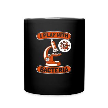 Biologie Biologiste Bactéries Je joue avec des bactéries - Mug uni - noir - Devant