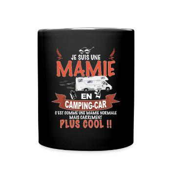 Mamie Camping-car Vacances Retraite Cool Voyage - Mug uni - noir - Devant