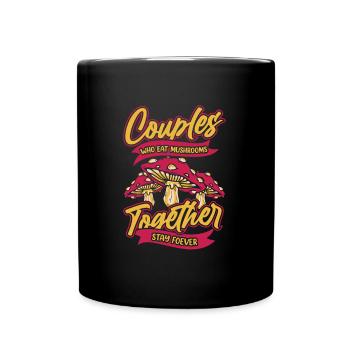 Mushroom pickers Mushrooms Couple - Full Colour Mug - black - Front