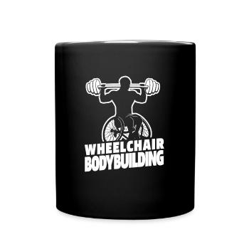 Bodybuilder Bodybuilding Wheelchair - Full Colour Mug - black - Front