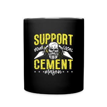 Finition de béton Soutenez votre ciment Mason local - Mug uni - noir - Devant
