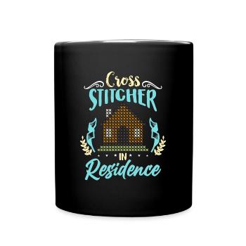 Cross Stitch Cross Stitcher In Residence Quilting - Full Colour Mug - black - Front