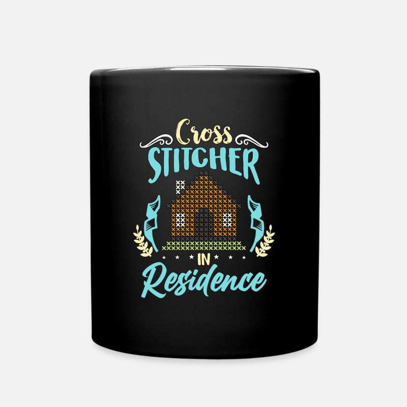 Cross Stitch Cross Stitcher In Residence Quilting - Tasse einfarbig - Schwarz